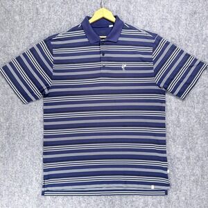 Ashworth Golf Polo Men's XL Navy Blue‎ Stripe Stretch Performance Shirt